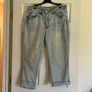 Light denim. High-rise. Size 14. Great shape.